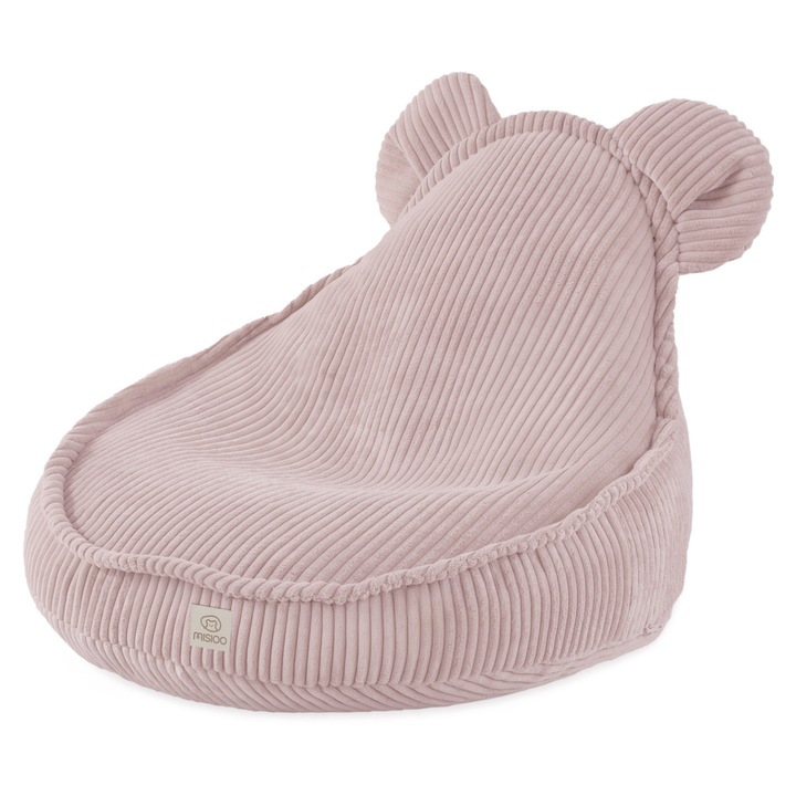 Fotoliu puf pentru copii beanbag sako, Misioo Huggy Bear, Catifea, Roz, 68x45 cm