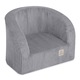 Fotoliu pentru copii din spuma cu spatar, Misioo, Catifea, Gri, 53x40 cm
