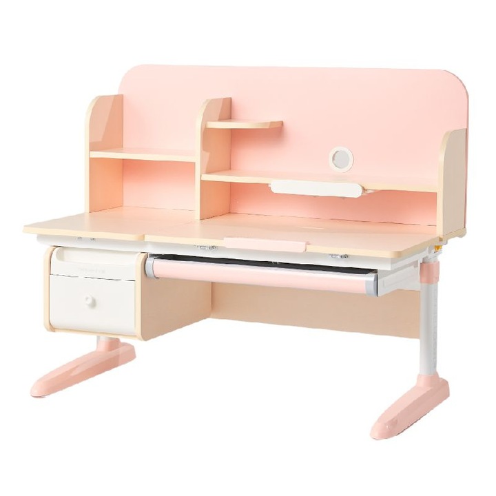 Birou ergonomic reglabil pentru copii si adolescenti, sistem de inclinare si inaltime ajustabila, Roz