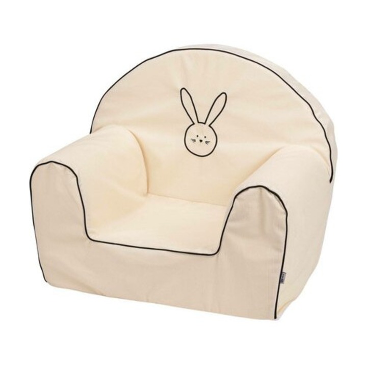 Fotoliu din burete, Bubaba, Bunny, Pentru copii, 9 luni-5 ani, White