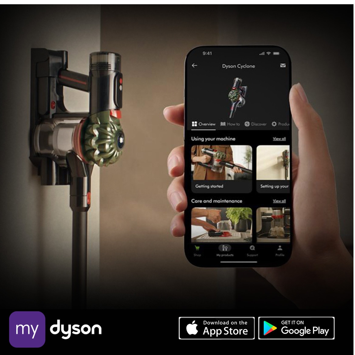 Aspirator vertical fara fir Dyson V8 Cyclone™, Verde Army/Negru
