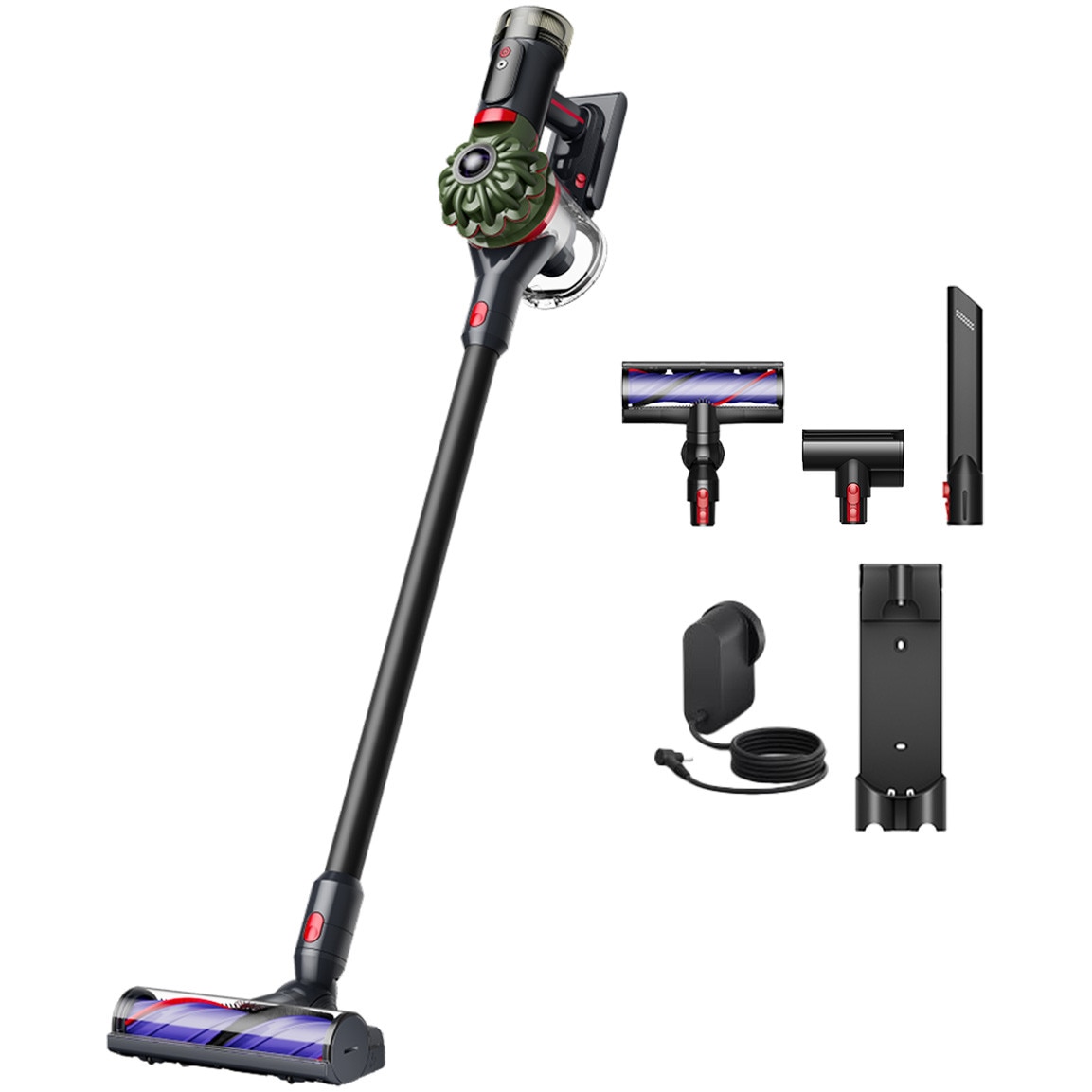 Aspirator vertical fara fir Dyson V8 Cyclone™, Verde Army/Negru