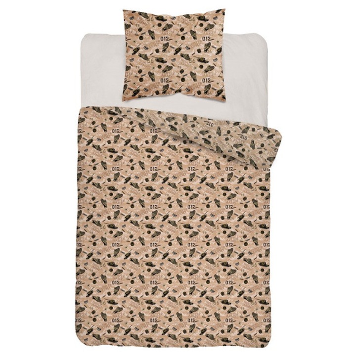 Lenjerie de pat Detexpol 160x200cm, 100% bumbac, print colorat, 1x70x80cm