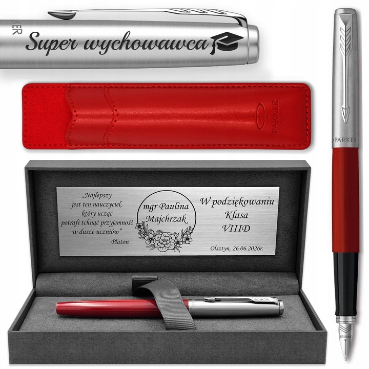 Parker Jotter 60 toll, piros, tokkal és személyre szabott gravírozással