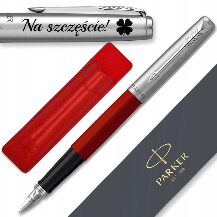 Parker Jotter 60 toll, piros, közepes, tokkal és személyre szabott gravírozással