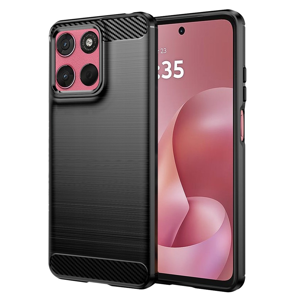 Husa pentru Motorola Moto G57 Power / G67 Power Carbon Liquid Silicone, negru