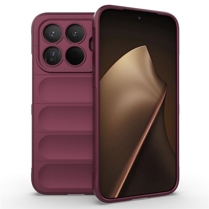 Husa pentru Xiaomi 15T Pro Liquid Silicone, Microfibre Lining, Non-Slip Airbag Design, bordo