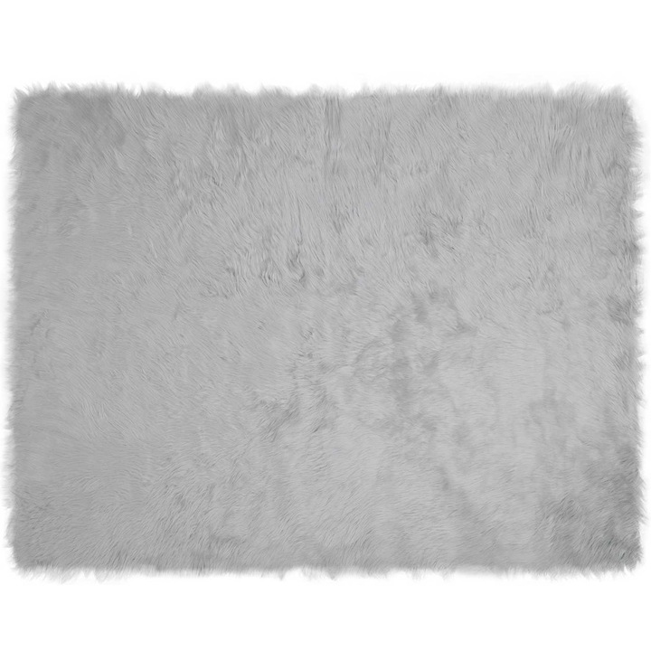 vidaXL Covor din Lana Faux Tafalla Gri 240 x 340 cm Poliester