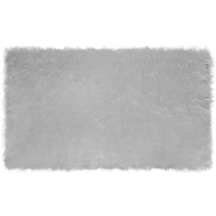 vidaXL Covor din Lana Faux Tafalla Gri 100 x 200 cm Poliester