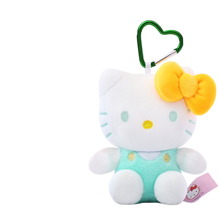 Плюшена играчка Hello Kitty, 10 см, светлозелена