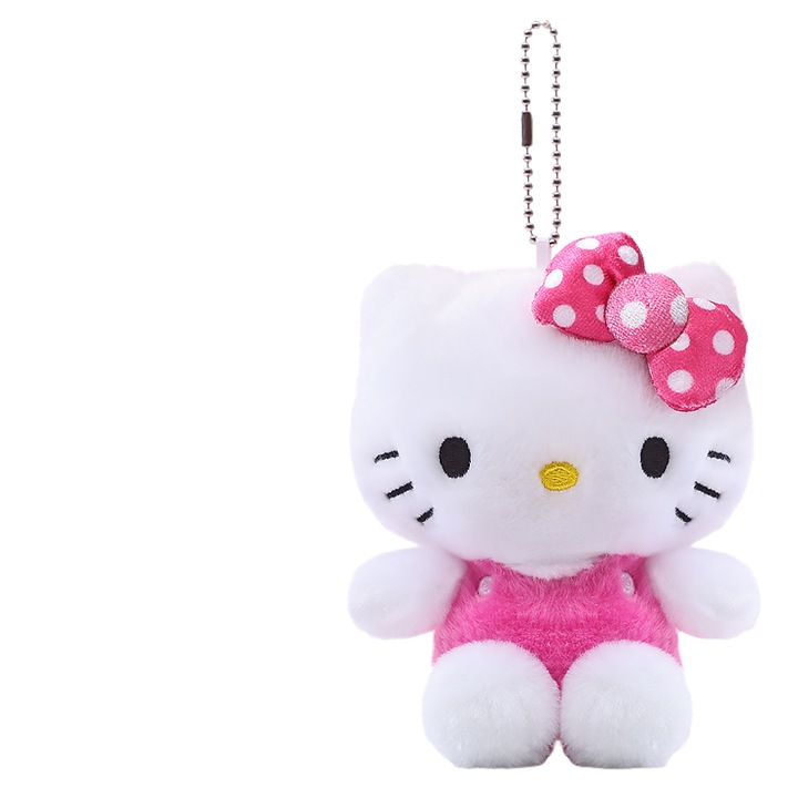 Jucarie de plus Hello Kitty, 10cm, buline roz
