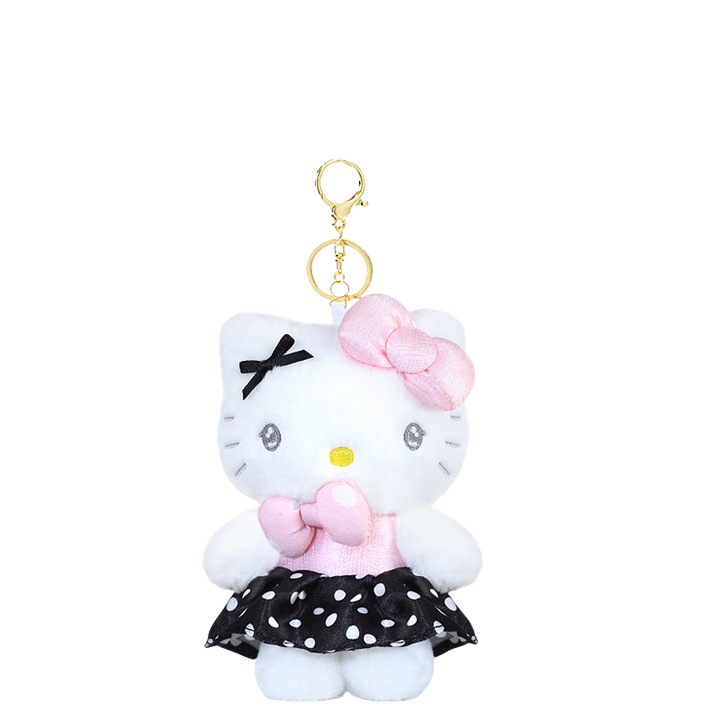 Jucarie de plus Hello Kitty, 10cm, negru/roz