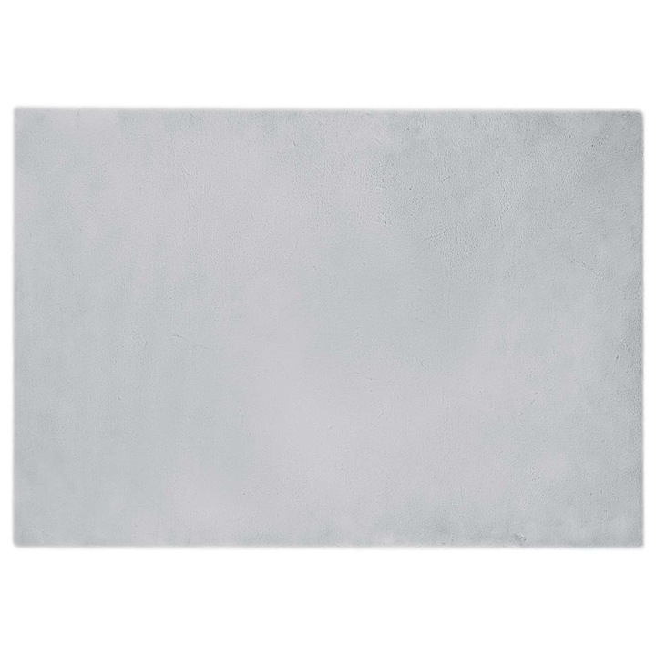 Противоплъзгащ килим от изкуствен заек Olite vidaXL, Сив 140 x 200 cm