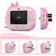 Детски моментален фотоапарат, 20MP, 1080p, 6 функции, комплект с 3 ролки хартия и 5 цветни химикалки, розов