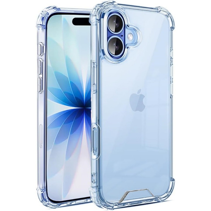iPhone 17-tel kompatibilis telefontok, átlátszó, ütésálló védelem, vékony kialakítás