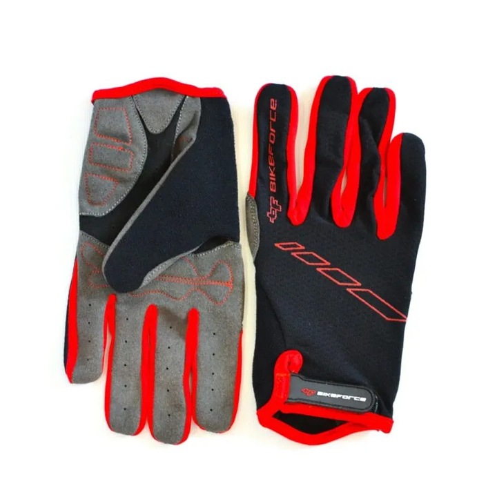 BIKEFORCE Enduro kesztyű piros-fekete S