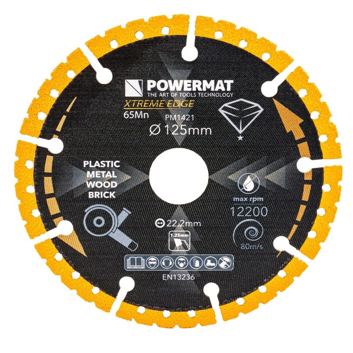 Disc diamantat universal PM-TDCS-1252T, 125 mm, Powermat PM1421