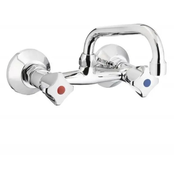 KFA mosdó csaptelep, standard, króm, 2-lyukas, forgatható kifolyócső 160mm