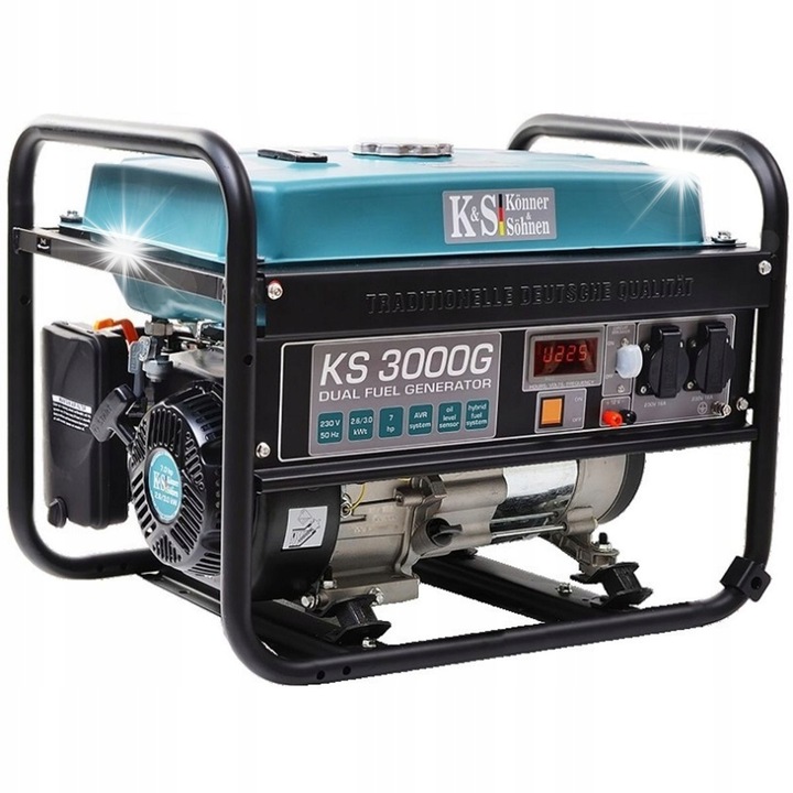 Generator electric Konner & Sohnen KS3000G, 3000W, hibrid benzina/GPL, 15L, 580x430x440mm