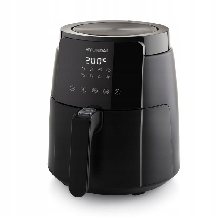 Olajmentes fritőz, Hyundai, 4.7 l, 8 programozott funkció, fekete, 28x31x39cm