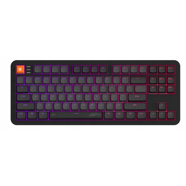 Tastatura mecanica Dark Project ALU87B Gamma, iluminare RGB, USB-C, neagra, 1,8m cablu