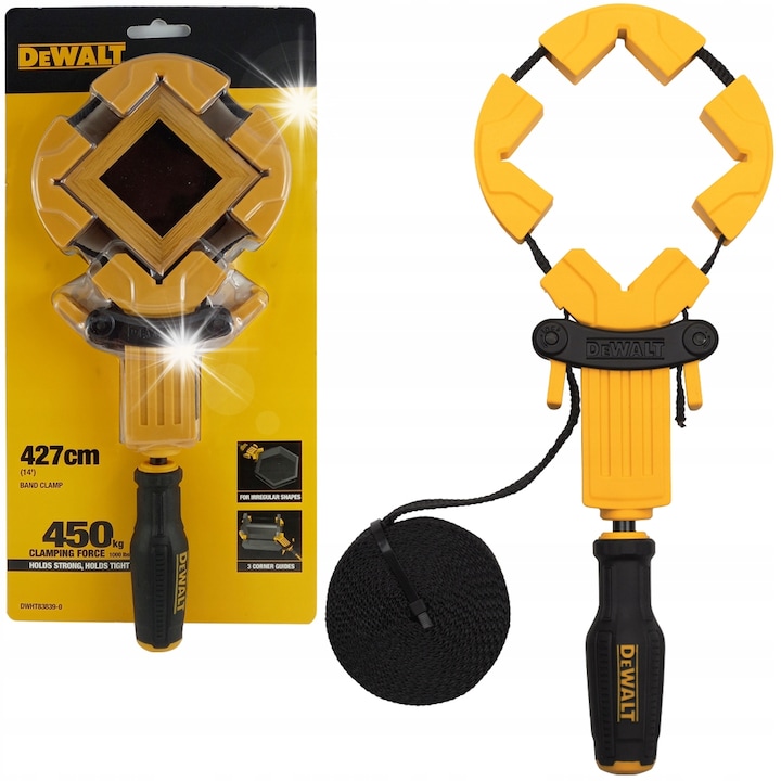 Clema de prindere DeWALT DWHT83839-0, lungime 4,27m, forta de prindere 450kg, ergonomic