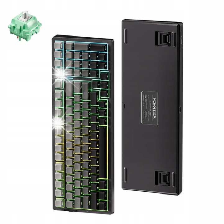 Tastatura mecanica MCHOSE G98, 99 taste, iluminare RGB, wireless, 460x187x60mm, neagra
