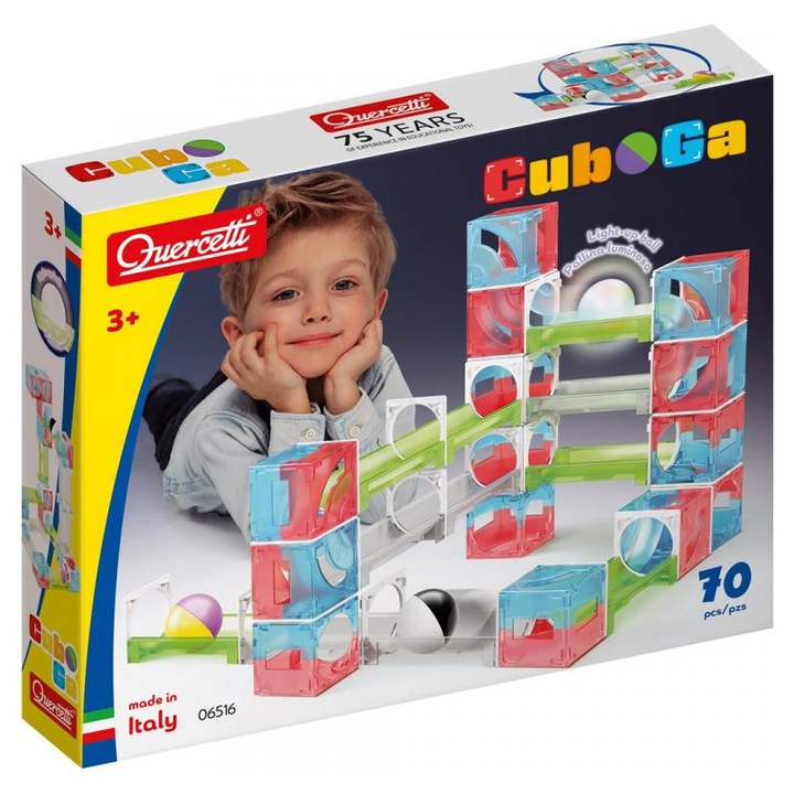 Quercetti: Cuboga 70 db-os golyópálya építőszett