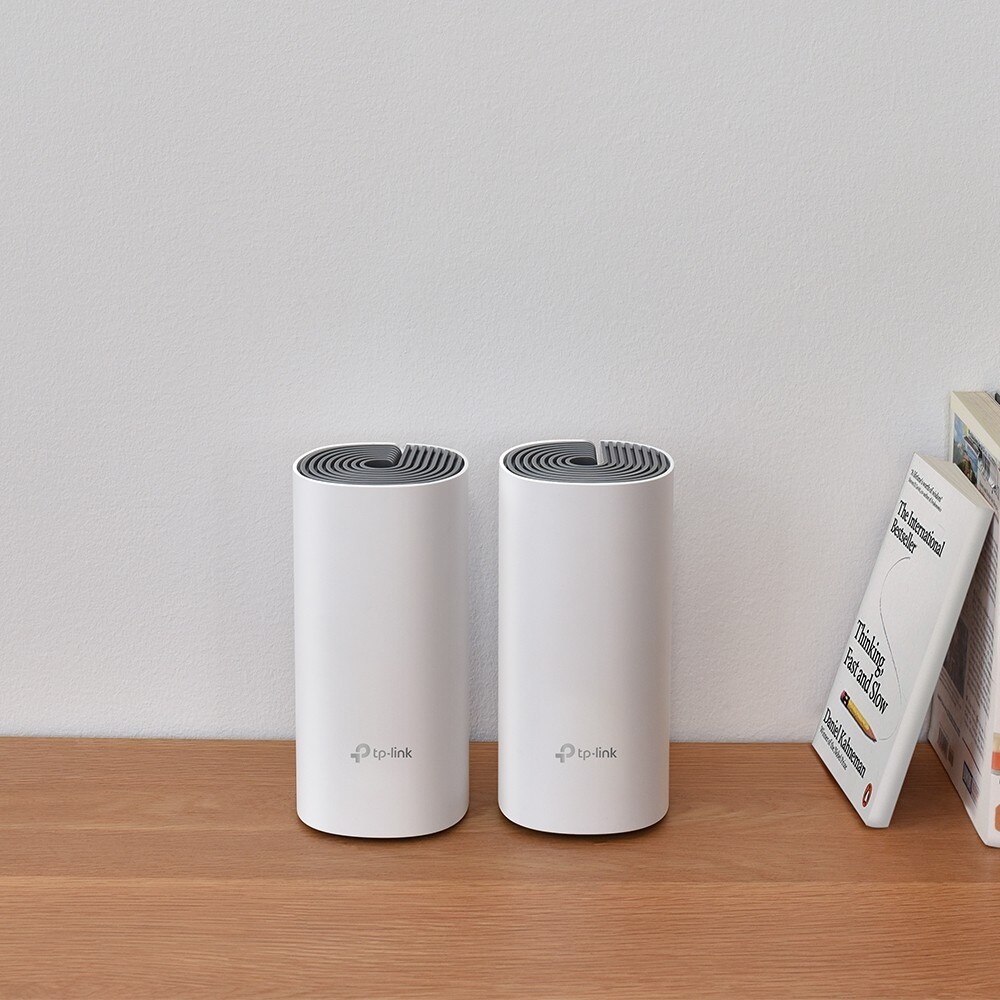 Router Mesh TP-Link Deco E4 AC1200, set 2 unitati, 1167 Mb/s, 260m2 ...