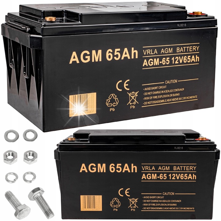 Acumulator AGM Volt 12V 65Ah, fara intretinere, 340x166x175mm, 24kg