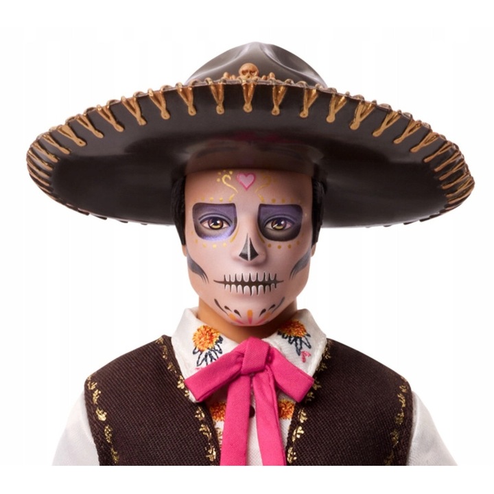 Ken Dia de Muertos 2025 gyűjtői baba, Mattel, 30 cm, mariachi jelmez, calavera smink