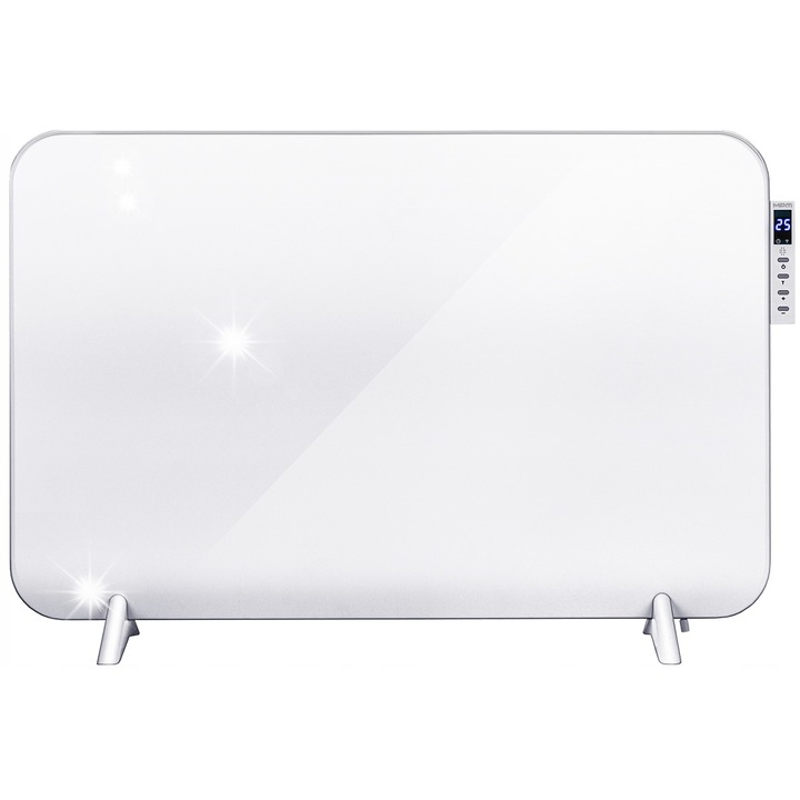 Convector electric MPM, MUG-24, 450W, cu termostat, alb, montabil pe perete sau liber