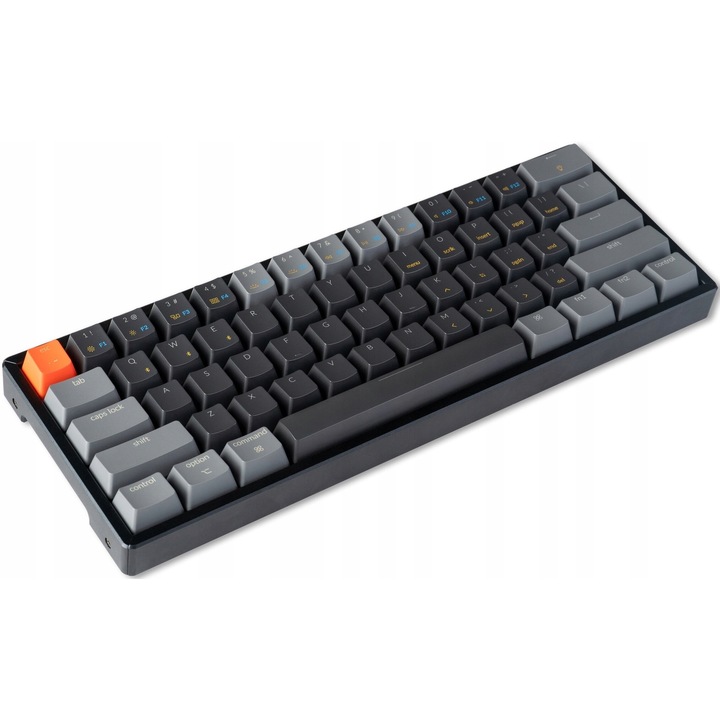 Механична клавиатура KEYCHRON K12-J3, безжична, Gateron G Pro Brown, RGB подсветка, 60%, черно-сива