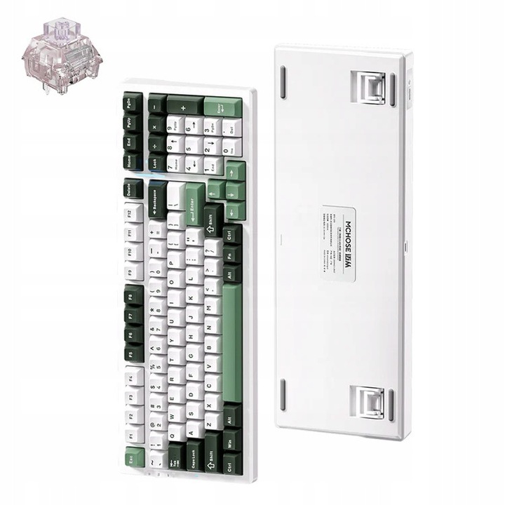 Tastatura mecanica MCHOSE G98 RGB, 99 taste, wireless, verde, 460x187x60mm