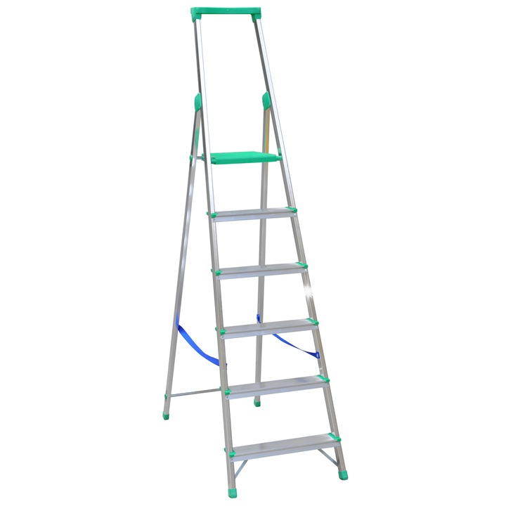 DRABEX munkalétra, 2 fokozat, 2,62 m munkamagasság, csúszásgátló, 204 cm