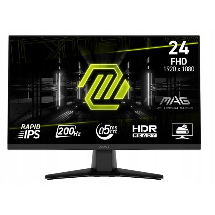 Monitor Gaming MSI 23.8" MAG 242F, Full HD 1920x1080, 200 Hz, 0.5 ms, Negru