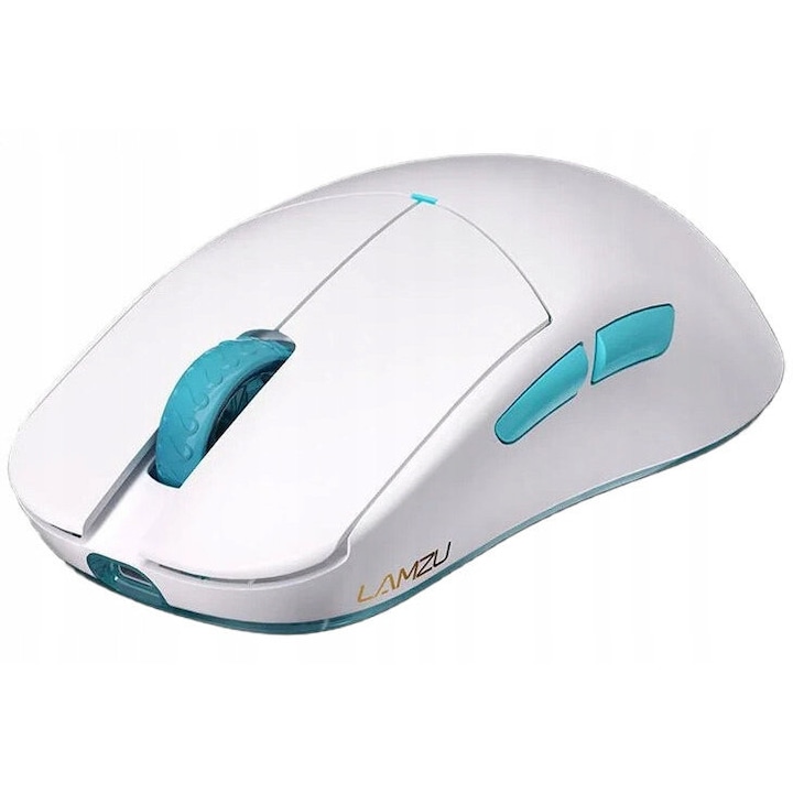 Мишка Lamzu Atlantis Mini Pro, бяло-синя, 117x63x37мм, 51г