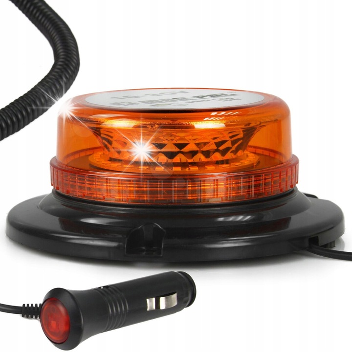 LED предупредителна лампа с магнит, 10-30V, 15W, оранжева, 62x150mm
