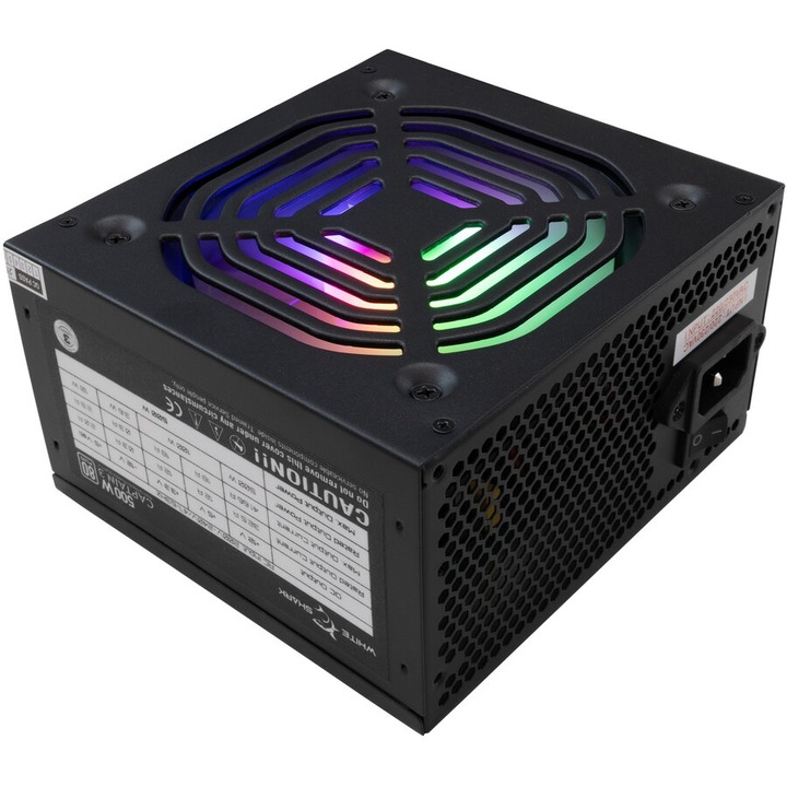 Sursă de alimentare, WHITE SHARK, GPSU-W500F Captain 3, 500W, RGB, Negru