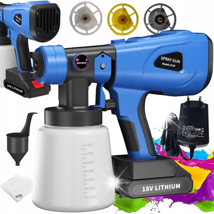 Pistol de vopsit, Bedee, acumulator, 1L