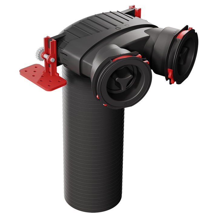 Plenum ventilatie cu 2 racorduri pentru tubul DN90 si racord valva cu diam. 125 mm, Aria