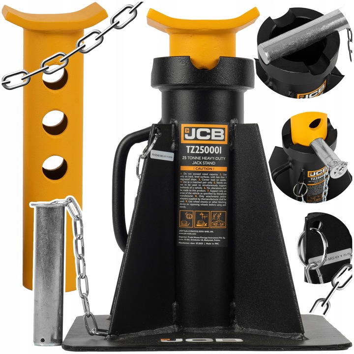 Стойка за работилница JCB, капацитет 25T, регулируема височина 415-539мм, размери 330x330x433мм, пълен комплект