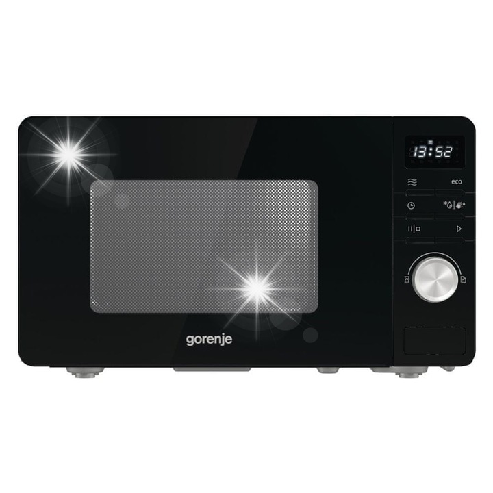 Cuptor cu microunde Gorenje MO20A3B, 20l, 800W, negru, 5 niveluri de putere, control electronic