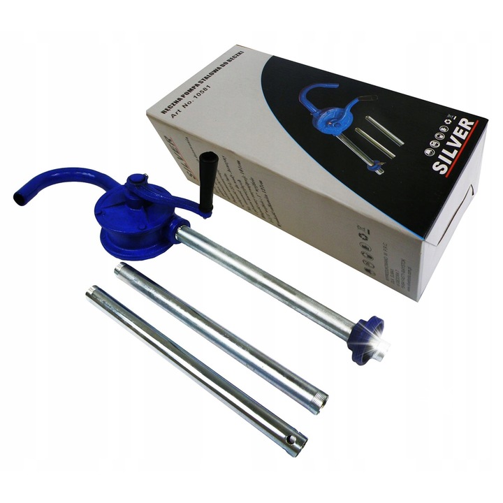 SilverTools kézi üzemanyag- és olajszivattyú, 19 l/perc, 5 m emelési magasság, komplett készlet