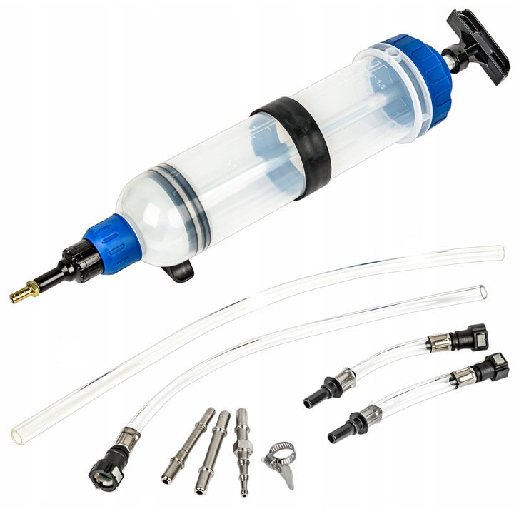 Olajszívó fecskendő 1,5L, Falon-Tech, 2 univerzális adapterrel, PSA és Opel/Vauxhall járművekhez