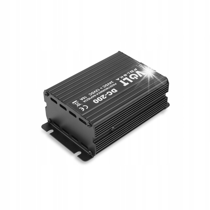 Autós inverterek Volt 24V-ról 12V-ra, 10A, 12,5x8,5x5cm