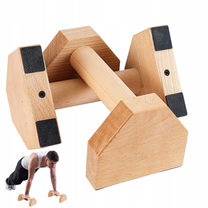 Set de 2 suporturi pentru flotari, Bedee, din lemn de fag, antiderapante, 25x14x11cm