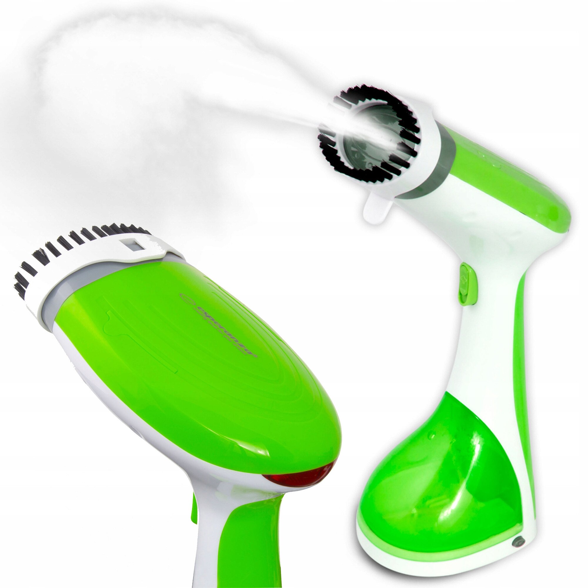 Aparat de aburi pentru haine Esperanza Velure 1400 W, debit abur 20 g/min, rezervor 220 ml, incalzire in 30 s, utilizare verticala si orizontala, include clema pentru plisuri, alb/verde