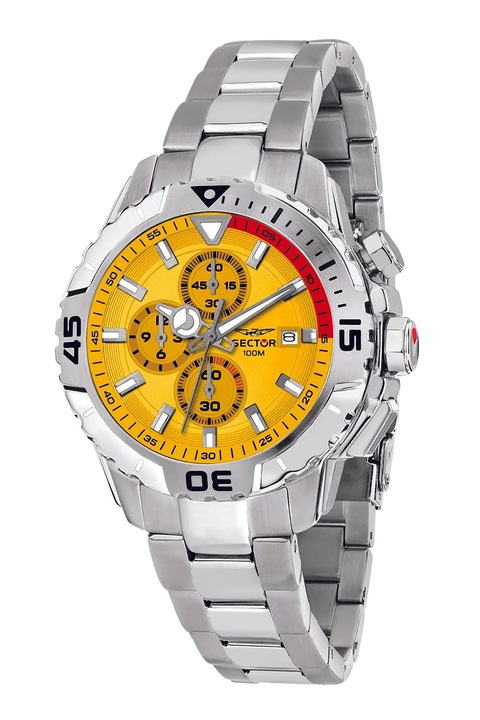 Sector, Часовник от неръждаема стомана с хронограф, Сребрист