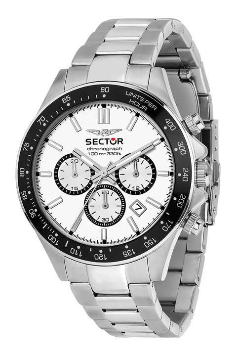 Sector, Часовник от неръждаема стомана с хронограф, Сребрист